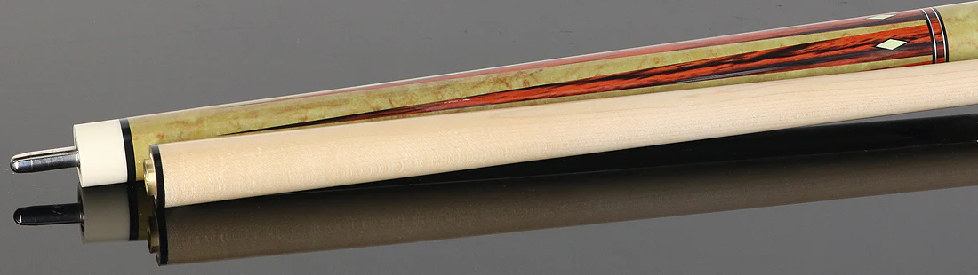1811 Model 5 Butterscotch Maple Forearm and Handle with Cocobolo Point Graphic Wrapless Pool Cue Butt- Uni-Loc - Image 4