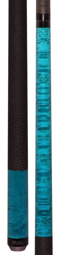 Bull Carbon Blue Washed Birdseye Maple Play Cue with Textured Leather Wrap - Image 7