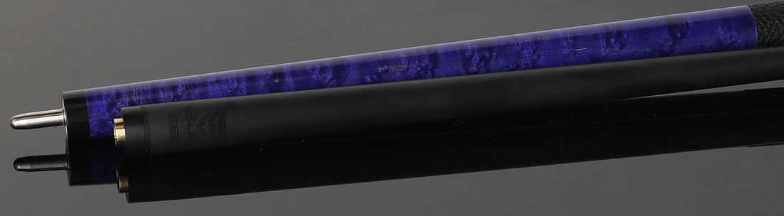 Bull Carbon Purple-Stained Birdseye Maple Play Cue with Textured Leather Wrap - Image 4