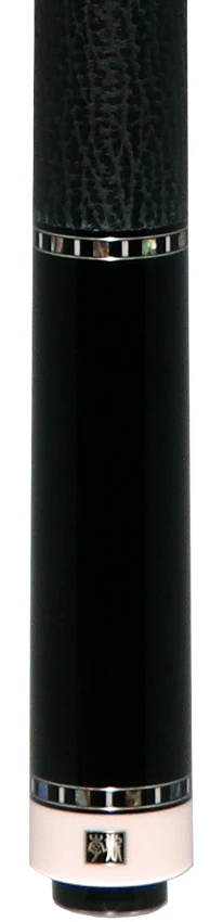 Cuelees Male Phoenix Black Pool Cue with Split Sharkskin Wrap - Image 2
