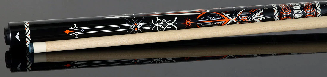 Cueroc Storm 1 Black and Orange Graphic No Wrap Pool Cue - Image 3