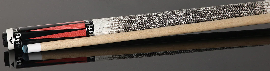 Cueroc Pterosaur 2  Ebony Dymondwood with Pink Dymondwood Points Pool Cue with Ring-Tailed Lizard Wrap - Image 3