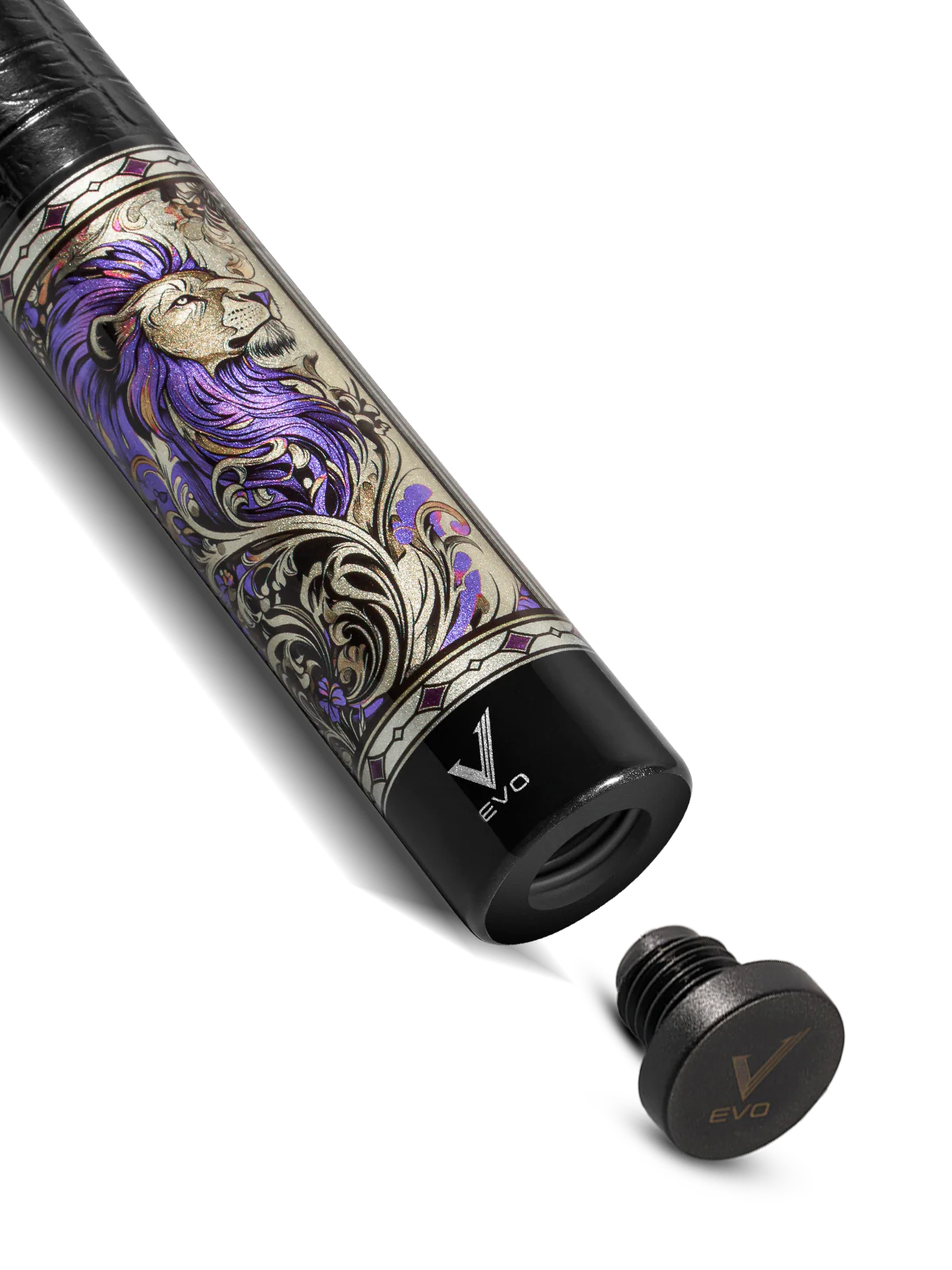 EVO Beast Amethyst Lion Leather Wrap Pool Cue - Image 6