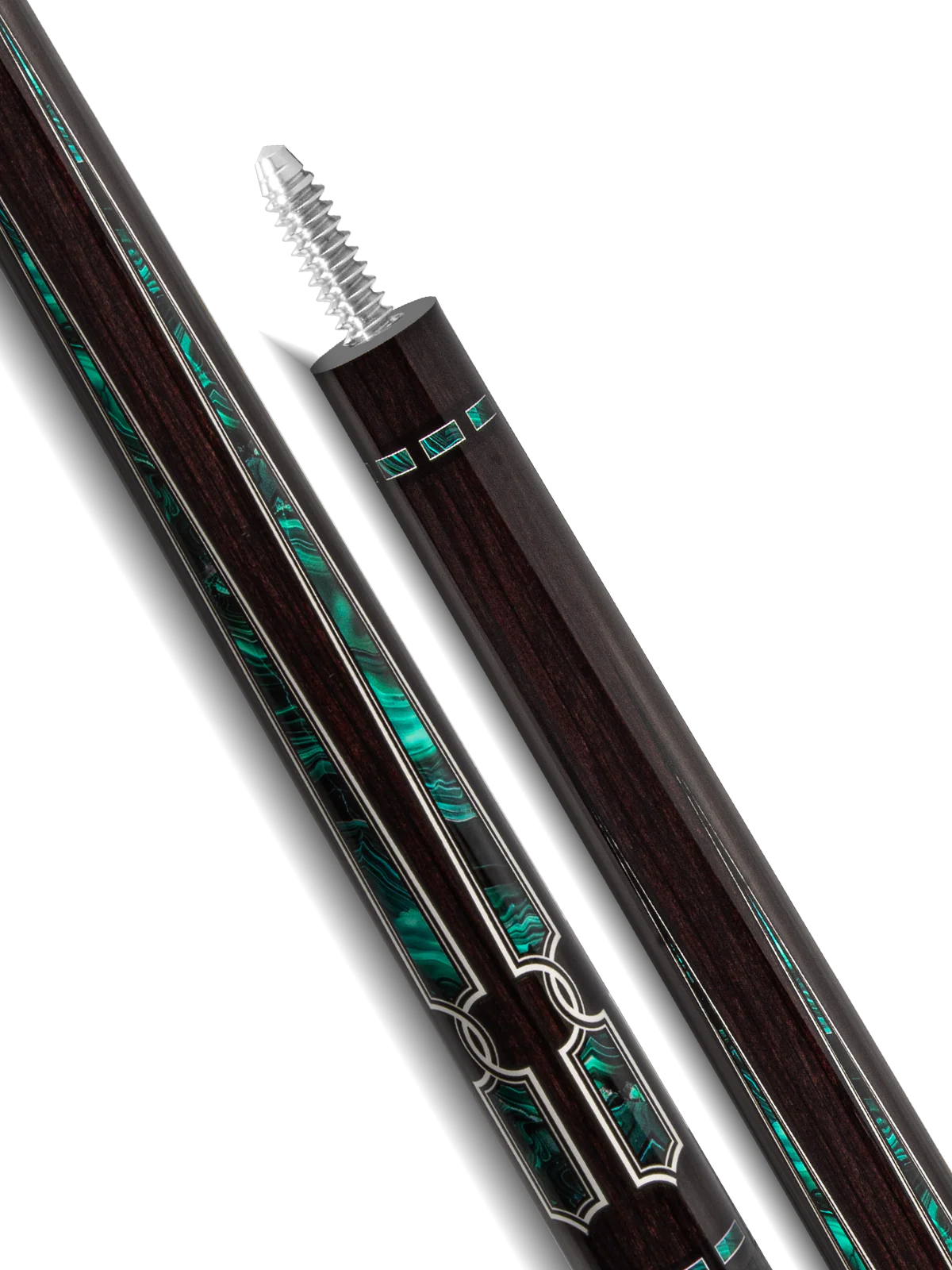 EVO Luna Malachite Eclipse Leather Wrap Pool Cue - Image 8