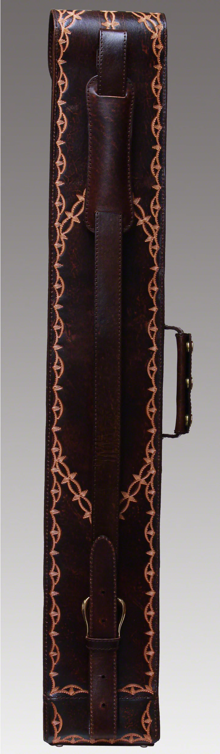 Instroke FIT-B Brown Hand Tooled 2x4 Pool Cue Case - FIT24B - Image 3