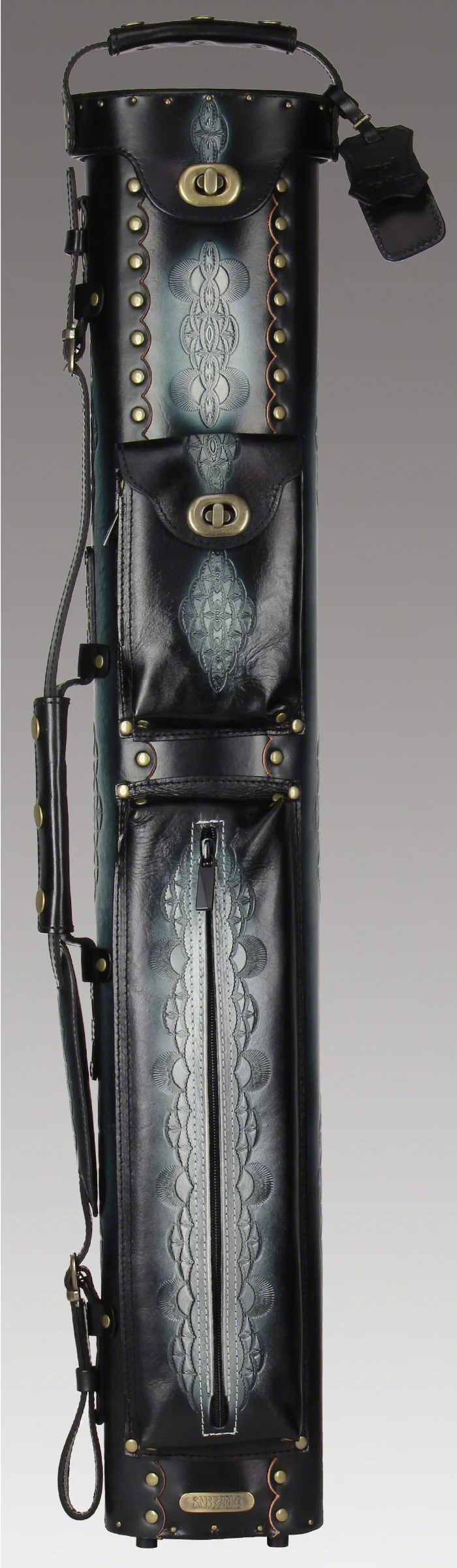 Instroke Saddle DO3 Black Air Brushed 3x5 Pool Cue Case - 35D03BK - Image 3