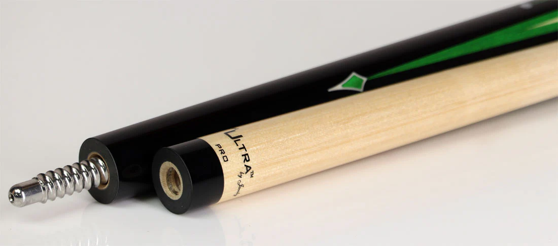Jacoby Limited Edition Raven Pool Cue with Stacked Leather Wrap - 0917-52SWGRN - Image 3