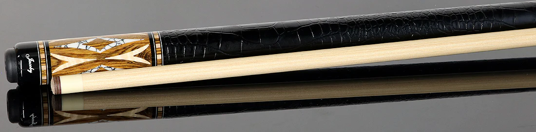 Jacoby HBV2 Series Bocote Forearm with Curly Maple and White Buffalo Inlays Point Cue - Image 3