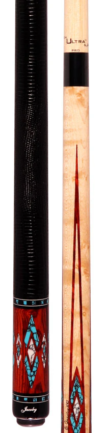 Jacoby HBV2 Series Maple and Cocobolo with Turquoise and White Buffalo Turquoise Inlays Pool Cue - Image 5