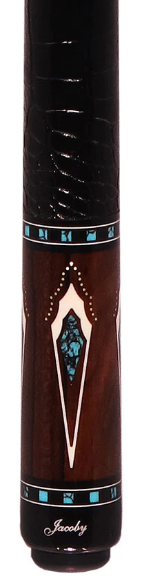 Jacoby HBV2 Series Ziricote with Turquoise and White Juma Points Pool Cue - Image 2