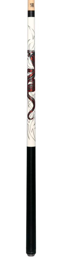 KODA White with Red Cobra Graphic Pool Cue with Linen Wrap - KDV40WH - Image 6