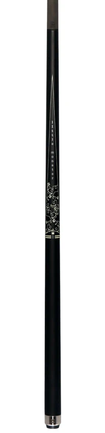 Little Monster Matte Black with 2 White Points Graphics No Wrap Play Cue with Carbon Fiber Shaft - Image 6