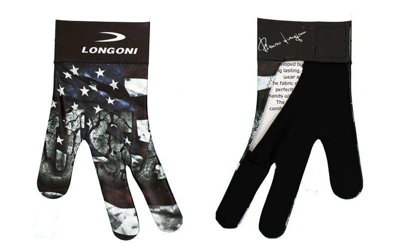 Longoni Left Hand Billiard Glove - Stone American Flag - Image 2