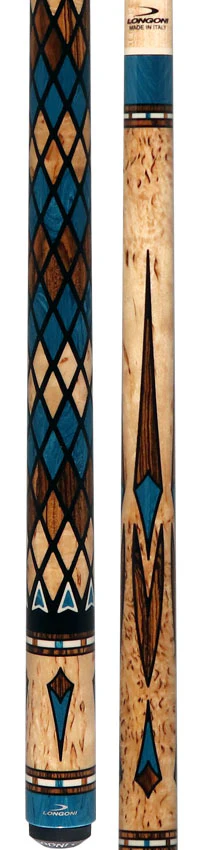 Longoni Limited Masai Cyan No Wrap Pool Cue with VP2 - S2 American Shaft - Image 3
