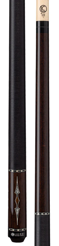 Lucasi Custom Black Palm & Bocote/White Recon Pool Cue with Black Linen Wrap - Image 3
