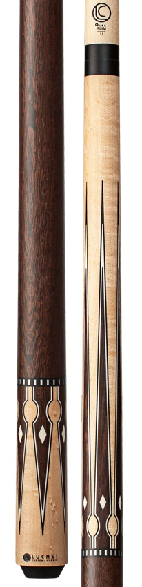 Lucasi Custom Matte Birdseye Maple and Black Palm/Imitation Bone Wrapless Cue Pool - Image 3
