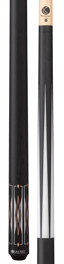 Lucasi Hybrid Matte Charcoal and Imitation Bone with Rose Gold Accent Inlays Wrapless Pool Cue - Image 3