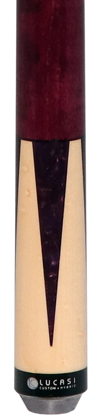 Lucasi Zero Flexpoint Natural Birdseye Maple with Purple Crush Inlays and Purple Birdseye Wrapless Pool Cue - LZC17 - Image 2