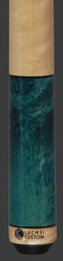 Lucasi  Zero Flexpoint Teal Birdseye and Natural Maple Wrapless Handle Pool Cue - LZC3 - Image 2