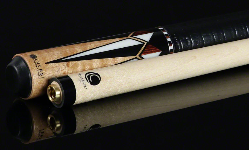 Lucasi Zero Flexpoint Antique Stained Birdseye Maple with Cocobolo Inlays and Embossed Black Snakeskin Wrap Pool Cue - LZC31 - Image 5