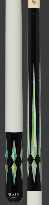 Lucasi Zero Flexpoint Midnight Black with Silk White Inlays and Imtitation Bone Wrapless Pool Cue - LZC48 - Image 3
