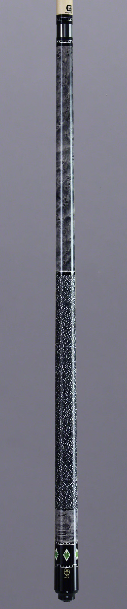 McDermott G Series Gray Stained Maple with Green Clover Inlays Pool Cue - G332 - Image 2