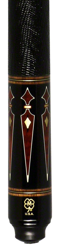 McDermott G Series Black Urethane Forearm with Snakewood/Brass/Bone Points Pool Cue - G901 - Image 4