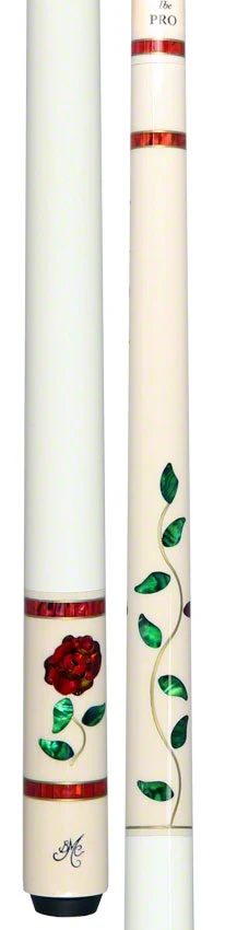 Meucci BMC White Glass Rose Pool Cue with Pro Shaft - BMCGRWHPRO - Image 2