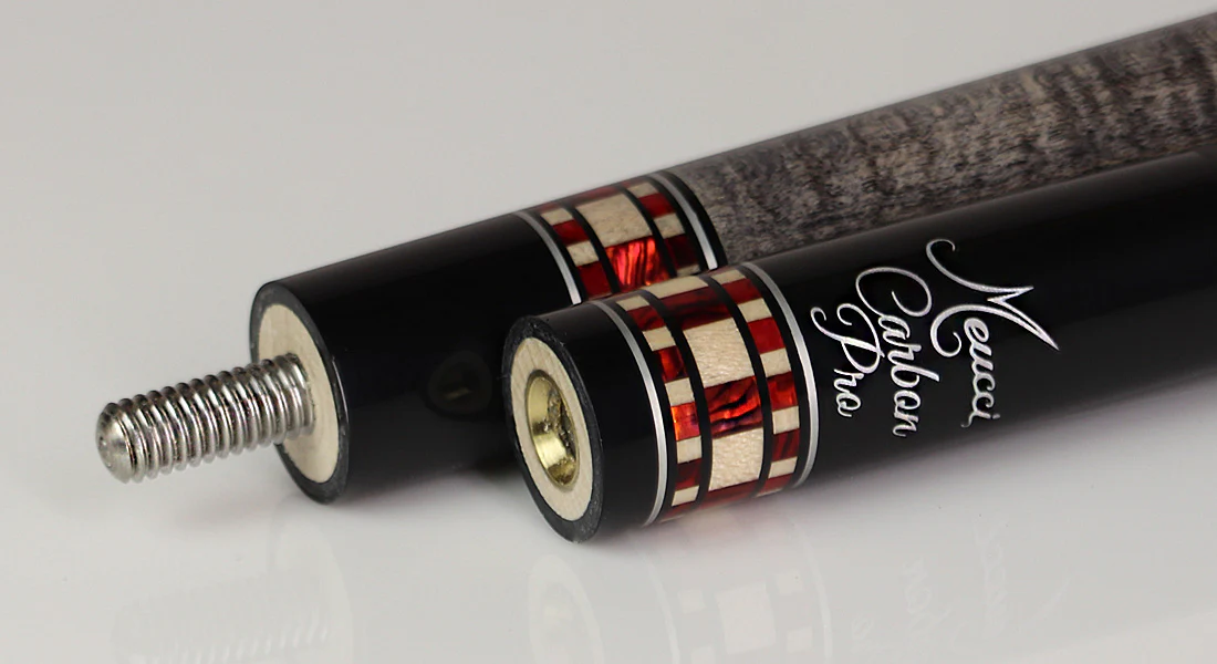 Meucci BMC Mini Diamond  Grey with Red Diamonds Pool Cue with Carbon Shaft - MINIDGYRDNWC - Image 4