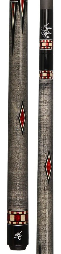 Meucci BMC Mini Diamond  Grey with Red Diamonds Pool Cue with Carbon Shaft - MINIDGYRDNWC - Image 5