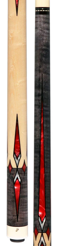 Pechauer JP Series JP18T Smoke-Stained Maple with Sim Ebony Framed Red Pearl Points No Wrap Pool Cue - Image 5