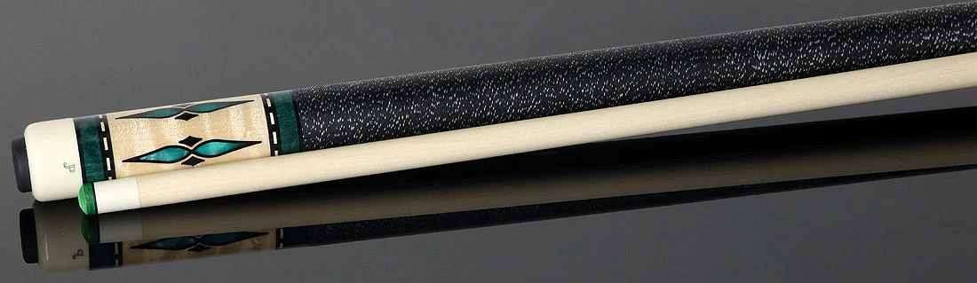 Pechauer JP Series JP06T Teal-Stained Maple Pool Cue with Linen Wrap - Image 2