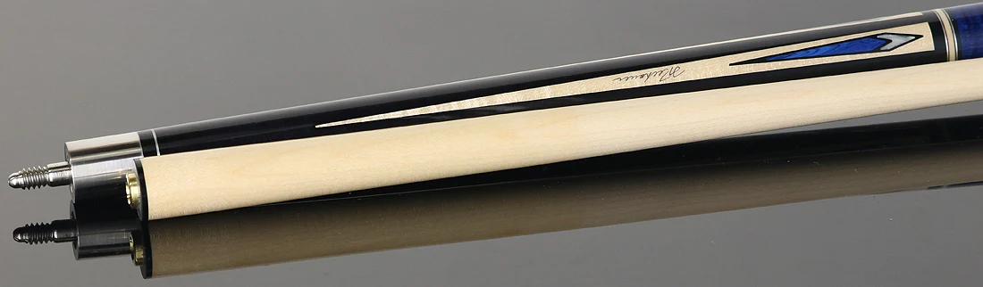 Pechauer Pro Series P10R Ebony-Stained Maple with Maple Points and Blue Stained Maple Wrap Section Pool Cue - Image 4