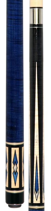 Pechauer Pro Series P10R Ebony-Stained Maple with Maple Points and Blue Stained Maple Wrap Section Pool Cue - Image 5