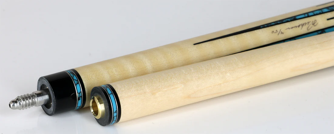 Pechauer Limited Edition PL32 Natural Stained Maple with Turquoise Points Pool Cue - Image 3