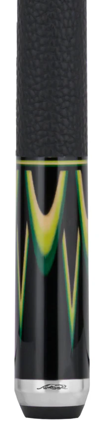 Predator Sang Lee 2-2 Black with Green / Maple / Ebony Butterfly Points Limited Edition Pool Cue - Radial with Luxe Leather Wrap - Image 2