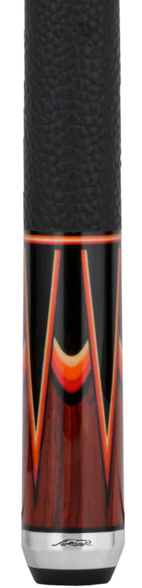 Predator Sang Lee 2-4 Cocobolo with Black / Red / Orange / Maple / Ebony Butterfly Points Limited Edition Pool Cue - Radial with Luxe Leather Wrap - Image 2