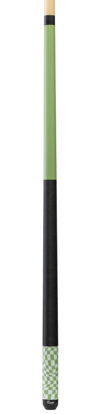 Rage Lime Green Warped Checkers Pool Cue with Pressed Nylon Wrap - Image 4