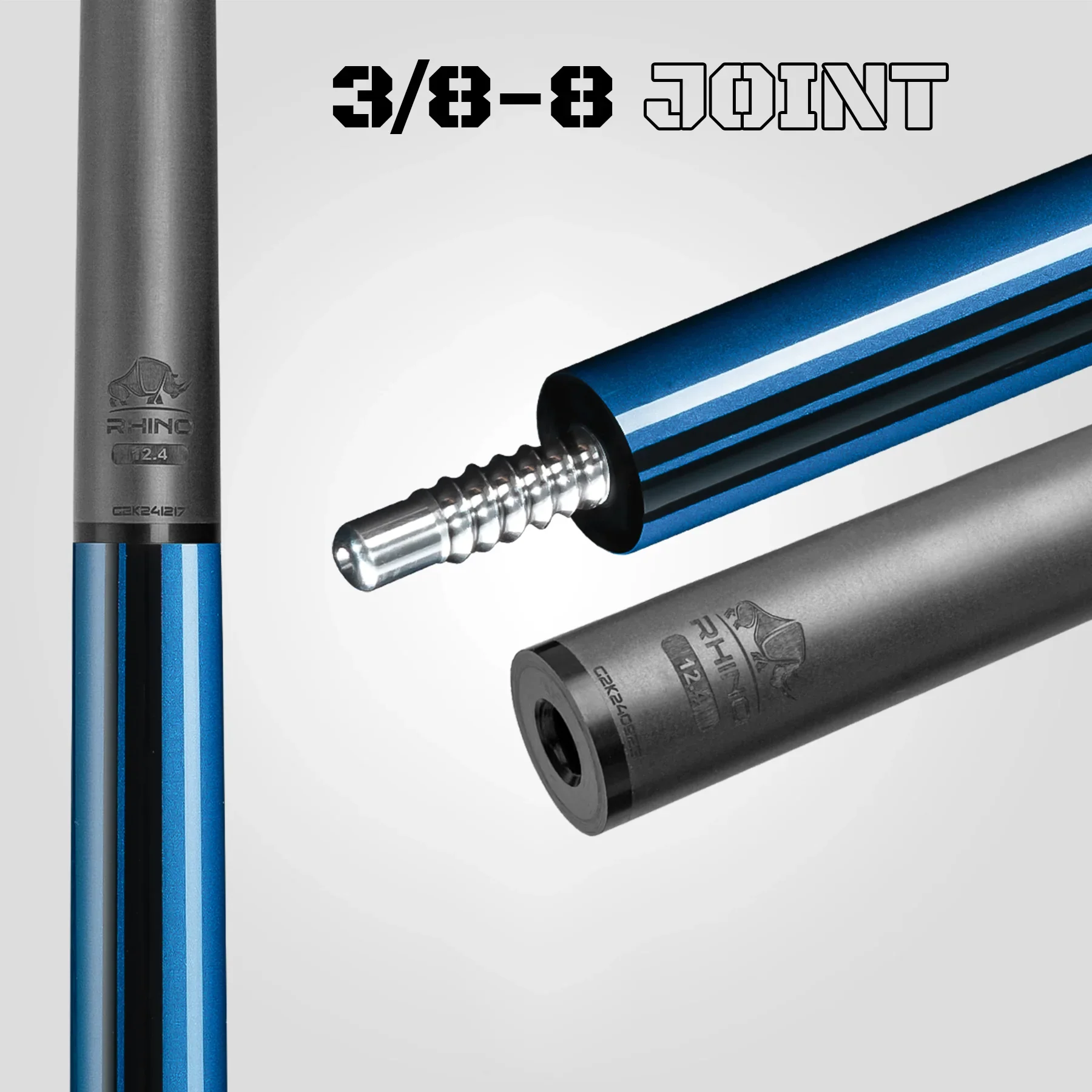 Rhino Nebula 2 Sky Blue Carbon Pool Cue with Sports Wrap - Image 10