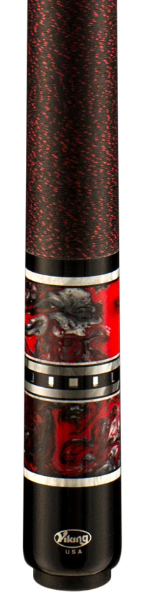Viking Twilight Series Smoke and Crimson Faded Stained Curly Maple with Crimson Storm Premium Pearl Play Cue - TW0216 - Image 2