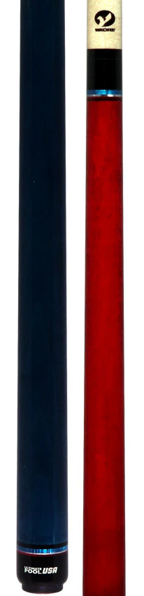 Viking Ultimate Pool USA Range Series Crimson Red and Ocean Blue Faded Stain Wrapless Pool Cue - Image 5